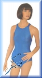 Body aus azurblauem Lycra