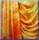 Samt Gelb-Orange mit Glitzer - bi-elastisch